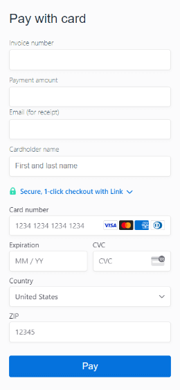 smartphone mockup of Easy Pay Forms payment form on a website